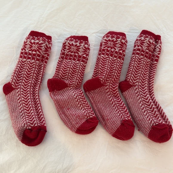 Red and white Patterned JCrew wool Socks - Picture 6 of 6